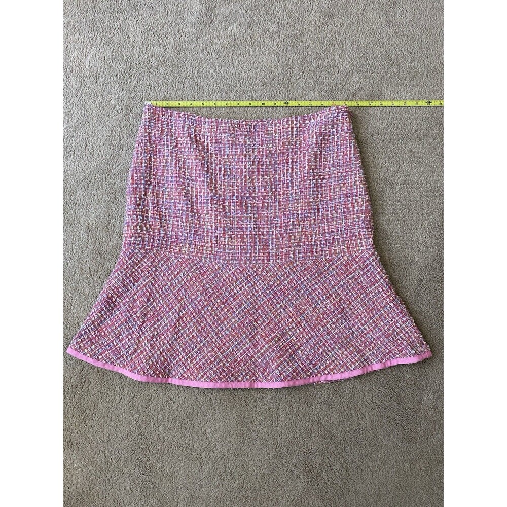 SILKLAND Pink Tweed Bouclé 2-Piece Skirt Suit Set – 70% Silk Coquette Size 12 - Picture 13 of 16